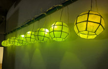 Gift Ko Smart Capiz Balls: 10 Pcs of 4" Diameter Mini FIlipino Parol Christmas Lanterns with RGB Lights - Connect up to 5 sets