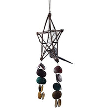 Gift Ko Handmade Bamboo Star Christmas Parol 15" Colored Tails & Solar LED Fairy Lights